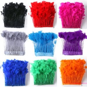 Natural Turkey Feather Trim (Triangular Cut, 13–15 cm) — For Hair Accessories, Hats, Headpieces, Craft Projects, and Wedding Decorations
