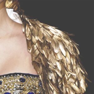 2-Meter Natural Goose Feather Trim — Sewing Fringe Decoration, Ideal for Fashion Gowns, DIY Crafts, and Performance Costume Embellishment (6–8 Inches)