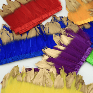 2-Meter Natural Goose Feather Trim — Sewing Fringe Decoration, Ideal for Fashion Gowns, DIY Crafts, and Performance Costumes (Feather Length: 6–8 inches)