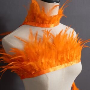 10yards Rooster Hackle Feather Trim Fringe for DIY Clothing Craft Dress Decoration