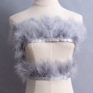 Fluffy Marabou Turkey Feather Trim — Soft, Realistic Feather Edging for Crafts, Sewing, Wedding Attire, and Party Costume Decoration
