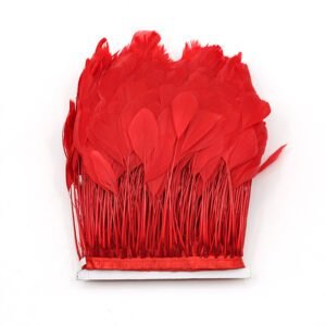 Large Natural Black Feather Trim — For Hat Making, Decoration, Headpieces, and Skirt Edging (Striped Rooster Feathers)