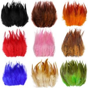 100pcs White Craft Feathers - 5-7inch Rooster Feathers for Crafting, DIY Earrings, Dream Catcher and Christmas Party Decorations