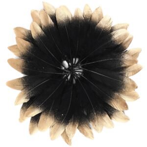 Dipped Gold & White Goose Feathers for Crafts - 6-8 inch 100 pcs Natural Feathers for Wedding Party Decorations,DIY Crafts and Table Centerpiece