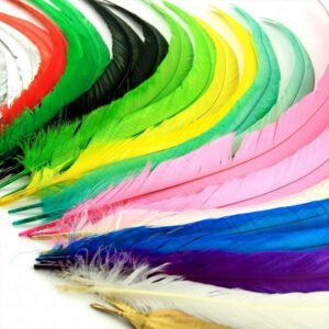 Natural Rooster Tail Feathers — Pack of 100 (10–12 Inches) | Bulk Natural Long Rooster Tail Feathers | Ideal for DIY Crafts, Hat Making, Apparel Design, and Festive Party Decorations (Multiple Colors Available)